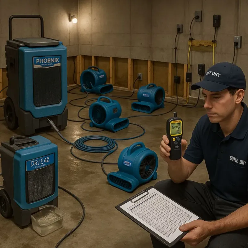 Structural Drying and Dehumidification process in Malibu, CA